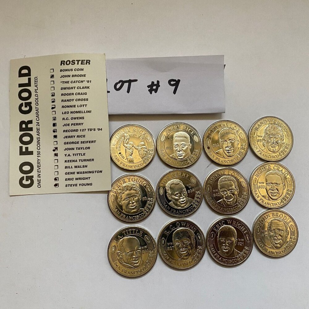 San Francisco 49ers then and now 1994-95 collectable coins 12 of 20 Lot #9